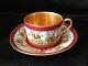 Spectacular Royal Vienna Style Cup & Saucer Burgundy Courting Couple Scenes