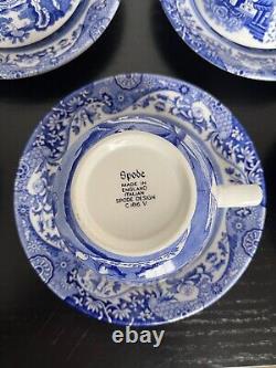 Spode England Blue Italian Blue & White C 1816 Teacup & Saucer LOT 8 SETS READ