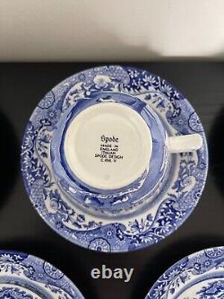 Spode England Blue Italian Blue & White C 1816 Teacup & Saucer LOT 8 SETS READ