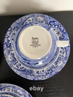 Spode England Blue Italian Blue & White C 1816 Teacup & Saucer LOT 8 SETS READ