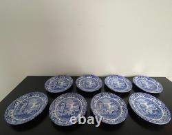 Spode England Blue Italian Blue & White C 1816 Teacup & Saucer LOT 8 SETS READ