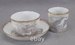 Spode Pattern 557 Bat Print Tea Cup Coffee Can & Saucer Trio Circa 1805-1810 E