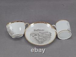 Spode Pattern 557 Bat Print Tea Cup Coffee Can & Saucer Trio Circa 1805-1810 E