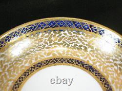 Spode Pattern 909 Antique Porcelain Coffee Can/Cup Saucer Rare Cobalt Blue Gold