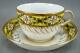 Spode Red & Gold Medallions Green Leaves Yellow Tea Cup & Saucer C1800-1815 C