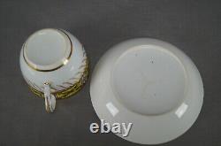 Spode Red & Gold Medallions Green Leaves Yellow Tea Cup & Saucer C1800-1815 C