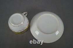 Spode Red & Gold Medallions Green Leaves Yellow Tea Cup & Saucer C1800-1815 D