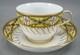 Spode Red & Gold Medallions Green Leaves Yellow Tea Cup & Saucer C1800-1815 E