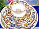 Star Paragon 1918 Tea Cup And Saucer Trio Plates Boston Pattern Painted Teacup