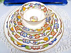 Star Paragon 1918 tea cup and saucer trio plates Boston pattern painted teacup