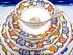 Star Paragon 1918 tea cup and saucer trio plates Boston pattern painted teacup