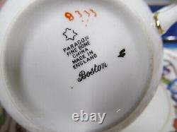 Star Paragon 1918 tea cup and saucer trio plates Boston pattern painted teacup