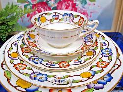 Star Paragon 1918 tea cup and saucer trio plates Boston pattern painted teacup