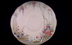 Star paragon garden hand painted pebbles wisteria tea cup saucer mint