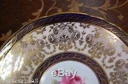 Stunning PARAGON Pink Rose/Cobalt Blue/Heavy Gold/Lace Tea Cup & Saucer #A866