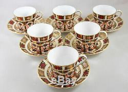 Stunning Royal Crown Derby China Old Imari 1128 Tea Cups & Saucers X 6 1st