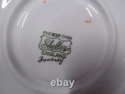 Stunning Shelley tea cup & saucer Art Deco peach Fantasy Dainty shape teacup