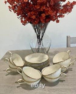 Stunning Thomas Rosenthal Elegant Gold Band Tea Cup/Saucer Set Of 20