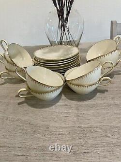 Stunning Thomas Rosenthal Elegant Gold Band Tea Cup/Saucer Set Of 20