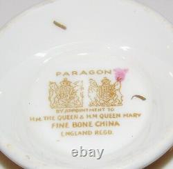 Stunning Vintage Paragon England Peach With Pink Rose Gold Gilt Tea Cup & Saucer