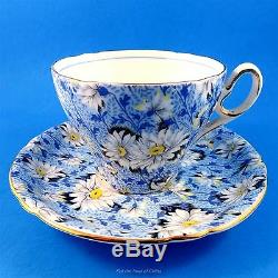 Stunning and Rare Blue Daisy Chintz Shelley Tea Cup and Saucer Set