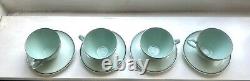 Stunning blue Kim Seybert teacups tea cups & vtg matching saucers. Set of 4 or 8
