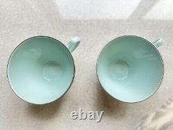 Stunning blue Kim Seybert teacups tea cups & vtg matching saucers. Set of 4 or 8