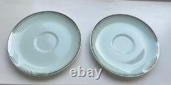 Stunning blue Kim Seybert teacups tea cups & vtg matching saucers. Set of 4 or 8