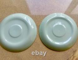 Stunning blue Kim Seybert teacups tea cups & vtg matching saucers. Set of 4 or 8