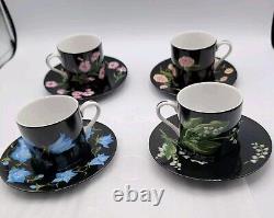 TIFFANY & CO. Rare Mrs. Delaney's Demitasse Tea Cup & Saucer. 4 Sets. Stunning