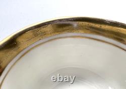 TPM Carl Tietsch Silesia Tea Cup Saucer ANTIQUE 1847-1850 Hand Painted Gold