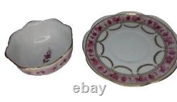 Tea Cup In Saucer European Porcelain Gold Trim Delicate Hand Painted Hallmarked