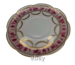 Tea Cup In Saucer European Porcelain Gold Trim Delicate Hand Painted Hallmarked