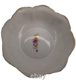 Tea Cup In Saucer European Porcelain Gold Trim Delicate Hand Painted Hallmarked
