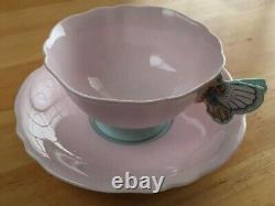 Tea Cup & Saucer Paragon Butterfly Handle Pink