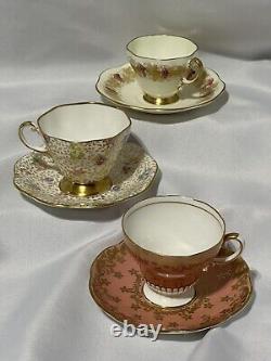 Tea Cup & Saucer Sets(#3) Bone China EB FOLEY England #2737 #2724 #2918