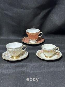 Tea Cup & Saucer Sets(#3) Bone China EB FOLEY England #2737 #2724 #2918