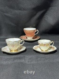 Tea Cup & Saucer Sets(#3) Bone China EB FOLEY England #2737 #2724 #2918