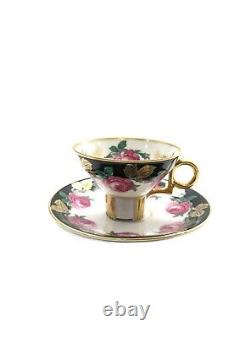 Tea Cup and Saucer Floral Design Mitterteich Bavaria Vintage Collectibles Decor