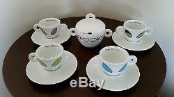 Tea Cups David Byrne illy espresso Alien Cups withSaucers & Sugarbowl Spaceship