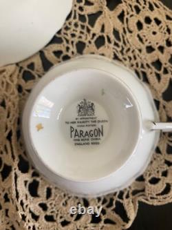 Teacup and Saucer. Paragon, Rare, Antique, gorgeous, Turquoise Floral Excellent