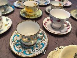 Teacups and Saucers Lot-16 Sets Mismatched Wedding Shower High Tea Party Lot 12A