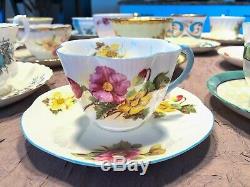 Teacups and Saucers Lot-16 Sets Mismatched Wedding Shower High Tea Party Lot 12A