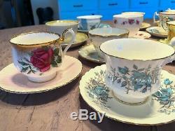 Teacups and Saucers Lot-16 Sets Mismatched Wedding Shower High Tea Party Lot 12A