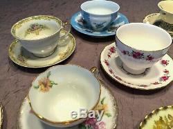 Teacups and Saucers Lot-16 Sets Mismatched Wedding Shower High Tea Party Lot 12A