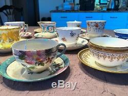 Teacups and Saucers Lot-16 Sets Mismatched Wedding Shower High Tea Party Lot 12A