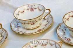 Theodore Haviland Tea Cup(s) & Saucer(s) Pink Roses/ribbons Schleiger 597