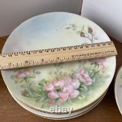 Thomas Bavaria Green Pink Floral 3 Piece Dessert Plate Teacup & Saucer Sets 12pc