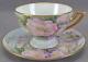 Thomas Hand Painted Sherratts Pink & Purple Floral Pedestal Tea Cup & Saucer A