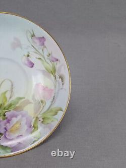Thomas Hand Painted Sherratts Pink & Purple Floral Pedestal Tea Cup & Saucer A